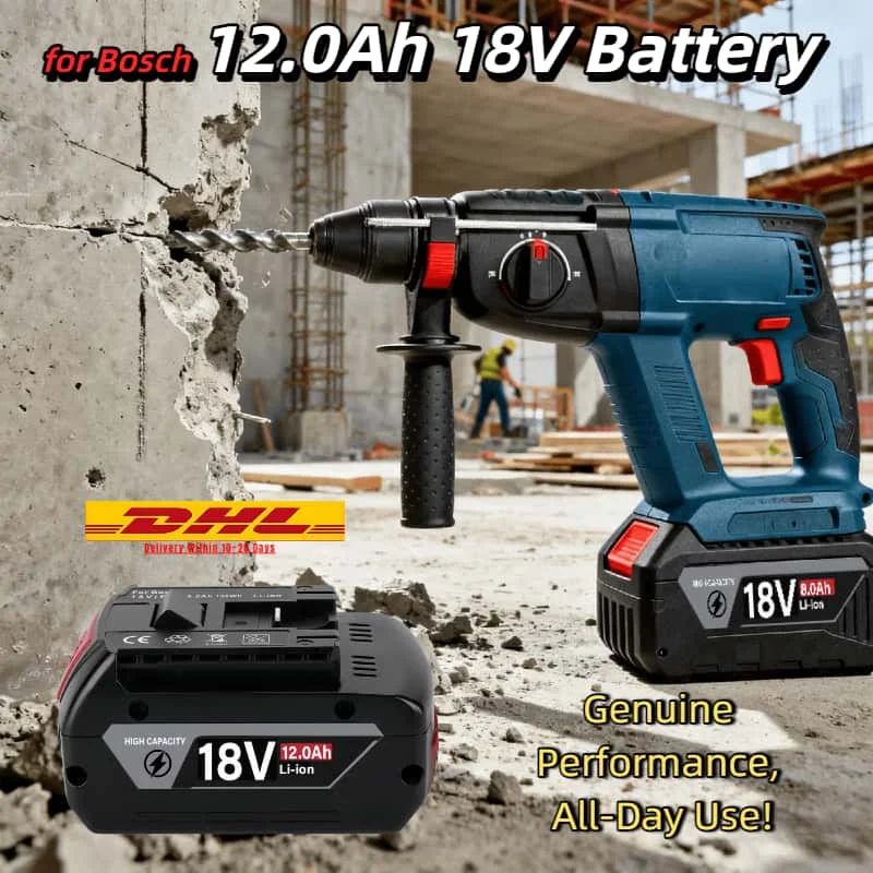 

12.0Ah 18Vfor Bosch Li-ion Battery – Long-Lasting Energy for Renovation/Outdoor Jobs, Fast Charge Compatible, Trusted by Buyers
