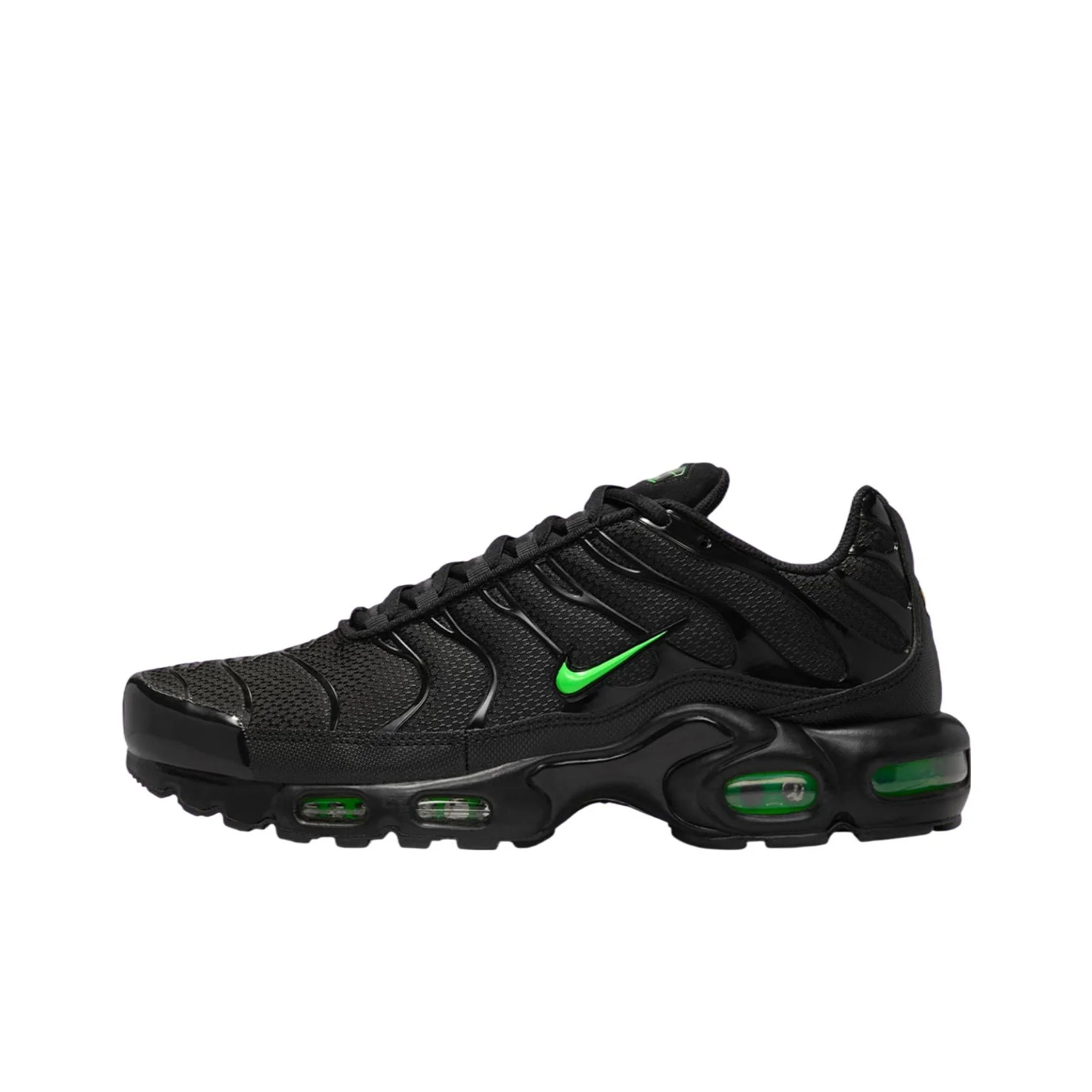 

Nike Air Max Plus Abrasion Resistant Low top Training Casual Running Shoes Men's Black Green DM0032-024