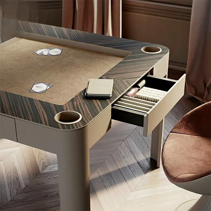 Italian light luxury high-end solid wood multi-functional chess and card table luxury designer entertainment table