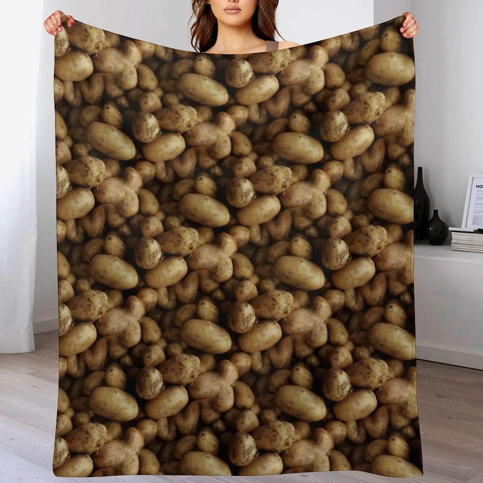 

Spuds Forever (pattern) Throw Blanket For Sofa Thin Retros Quilt Sleeping Bag Blankets
