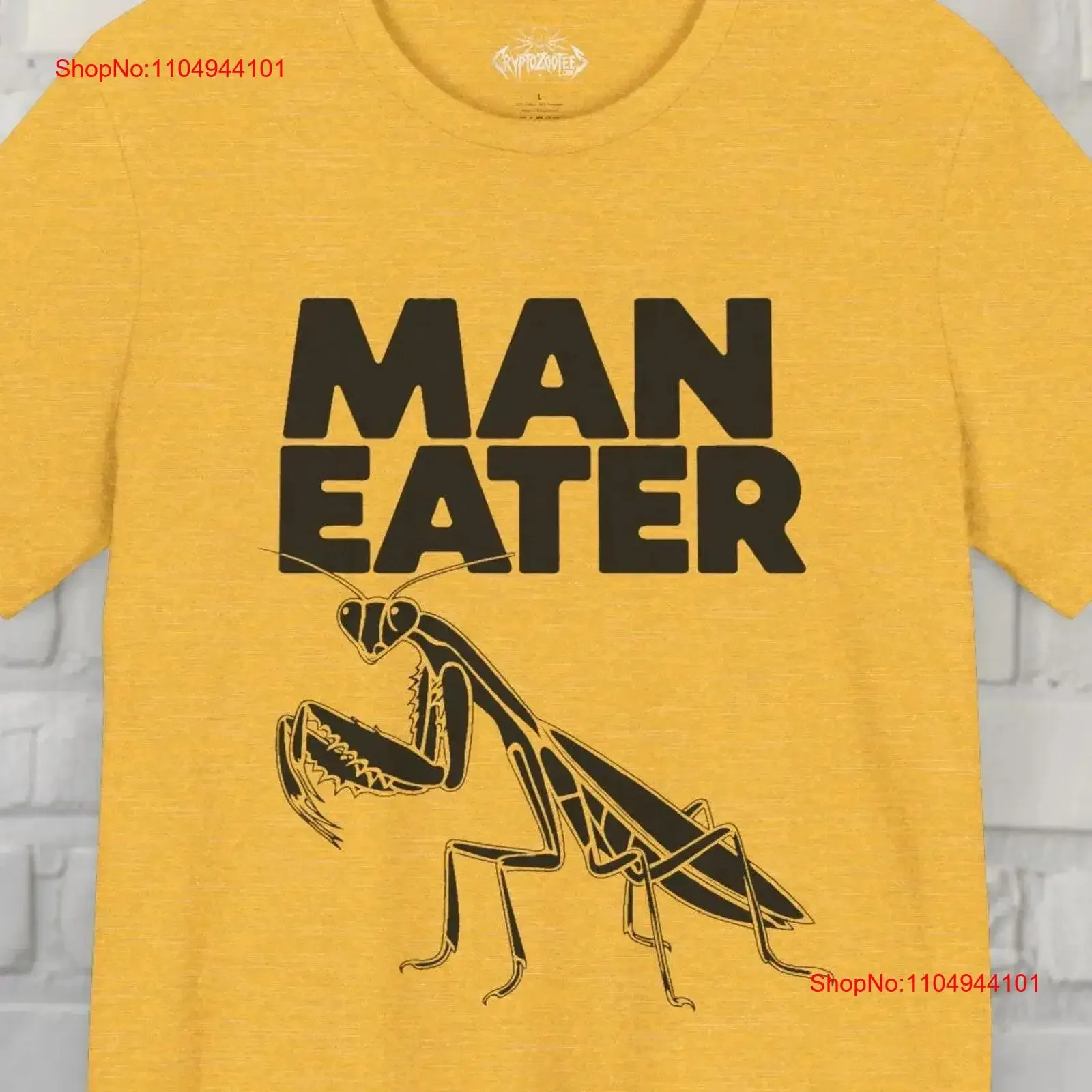 

MAN EATER Praying Mantis T shirt Funny Punk Grrrl Power Feminist Goth Edgy Alternative Fashion Humor vintage Washed Casual