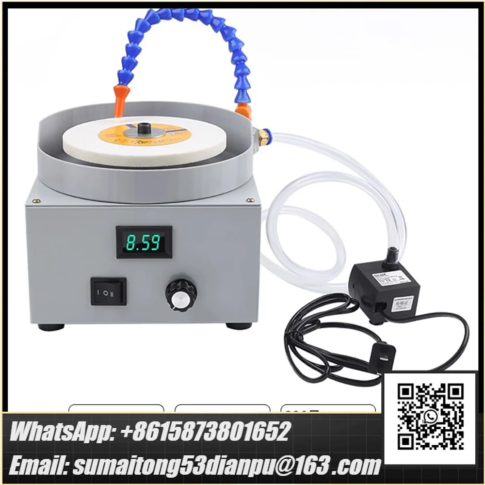 150MM Electric Surface Grinder - Speed Adjustable Wet/Dry Polishing Machine with White Alumina Wheel & Diamond Sanding Discs