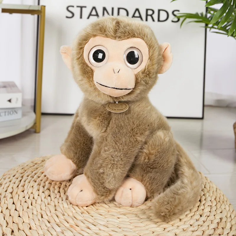 

cute plush big eyes monkey toy high quality squating monkey doll kids' birthday gift about 30cm