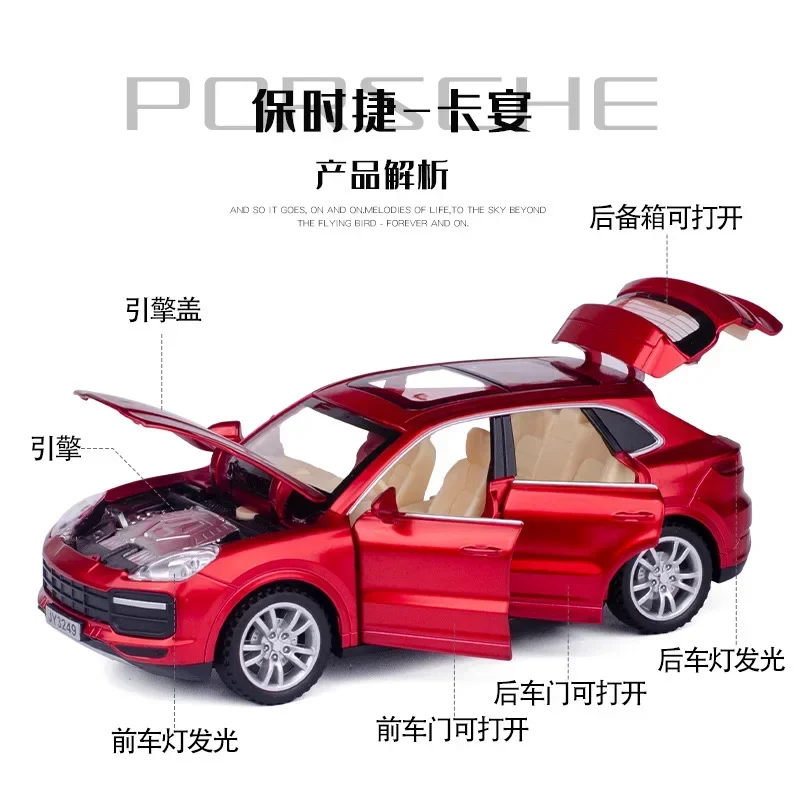 1:32 Porsche Cayenne Taycan Macan Off-road vehicle High Simulation Diecast Car Metal Alloy Model Car Children\'s toys gifts