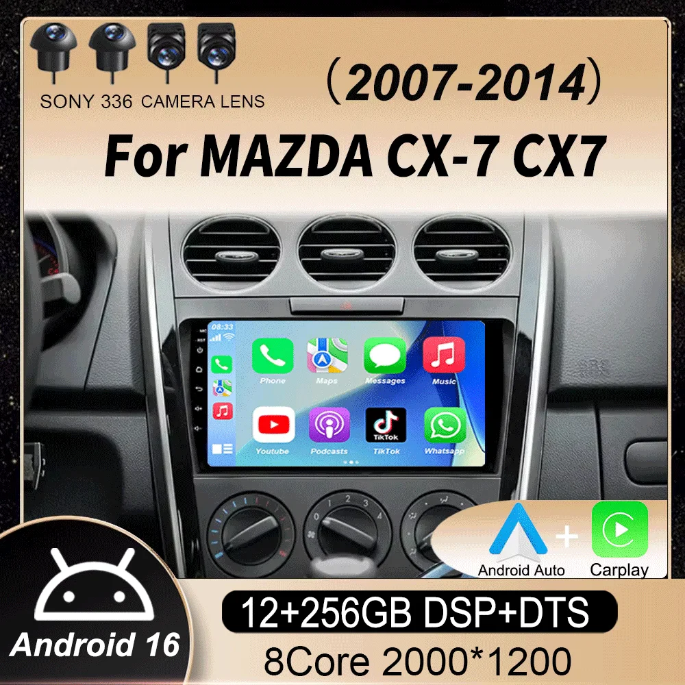 

Android 16 Carplay For MAZDA CX-7 CX7 2007 2008 2009 2010 2011 2012 2013 2014 Car Radio Stereo Multimedia Player 2din Head Unit