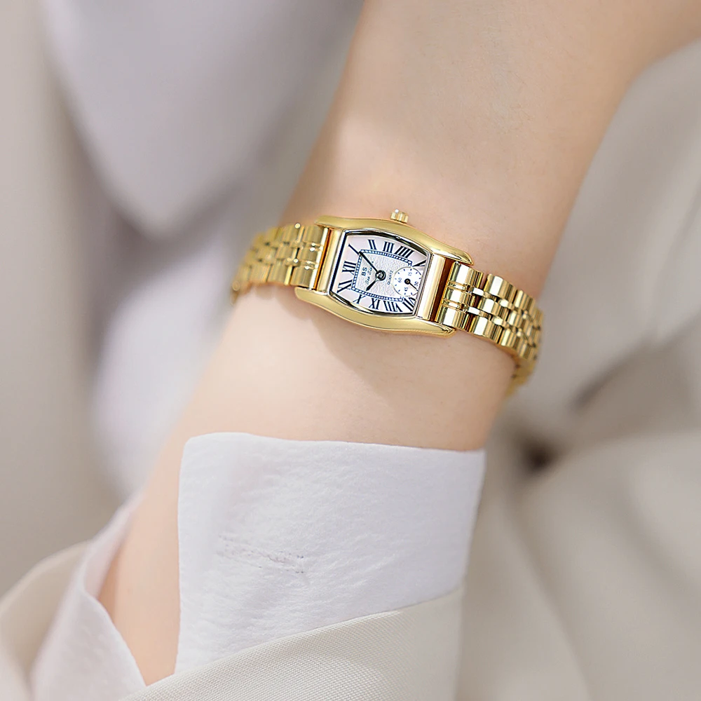 Повседневные женские часы Bee Sister с маленьким циферблатом, модные женские наручные часы, кварцевые кожаные женские часы со стальным ремешком