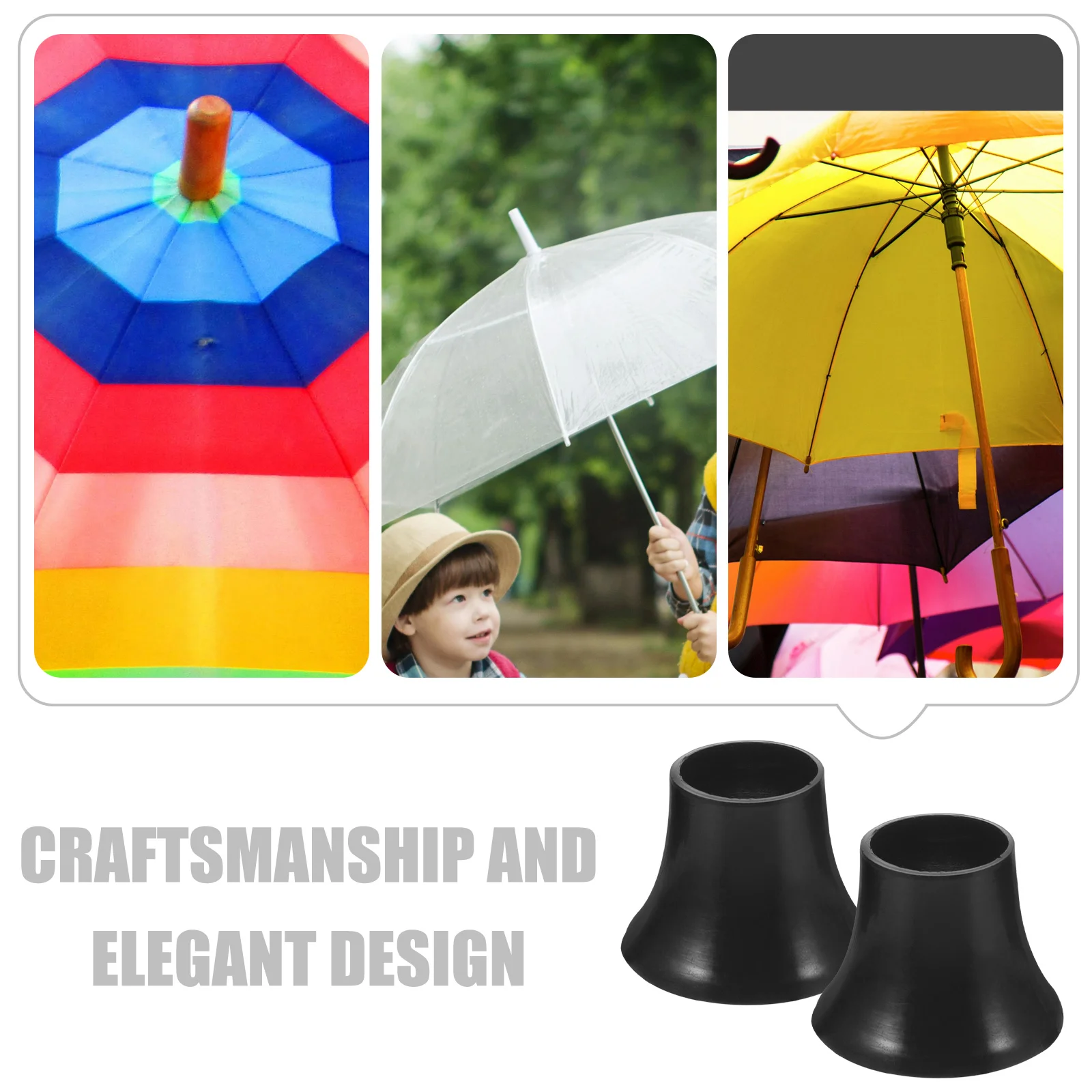 2 Pcs Umbrella Accessories Replacement Tops Cover Folding Caps Tip Protector Sun Tips Pole