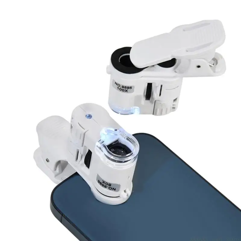 A2BE Pocket Sized 80X 100X Magnification Microscope Counterfeits Detection For Gem Stone Identification Document Verification