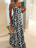 2024 New Women's Fashion Halter Dress Sexy Leopard Print Oversized Tank Dress Classic Summer Comfortable Breathable Party Dress