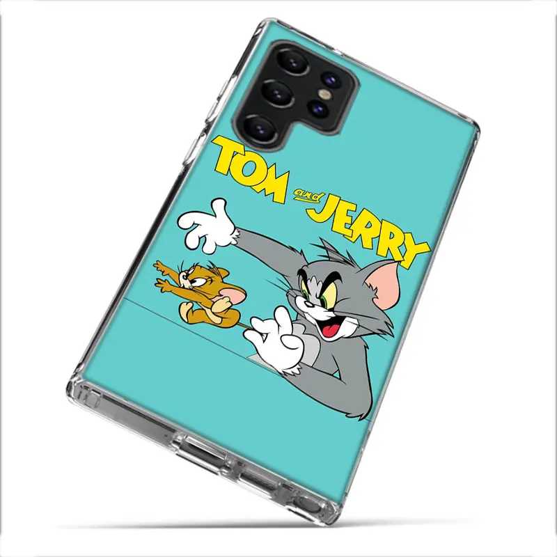 J-Jerry M-Mouse T-Tom Cat Clear Phone Case For Samsung Galaxy S21 S20 S23 FE S24 S22 Ultra Capa S10 S9 S8 Plus S10E Cover Shell