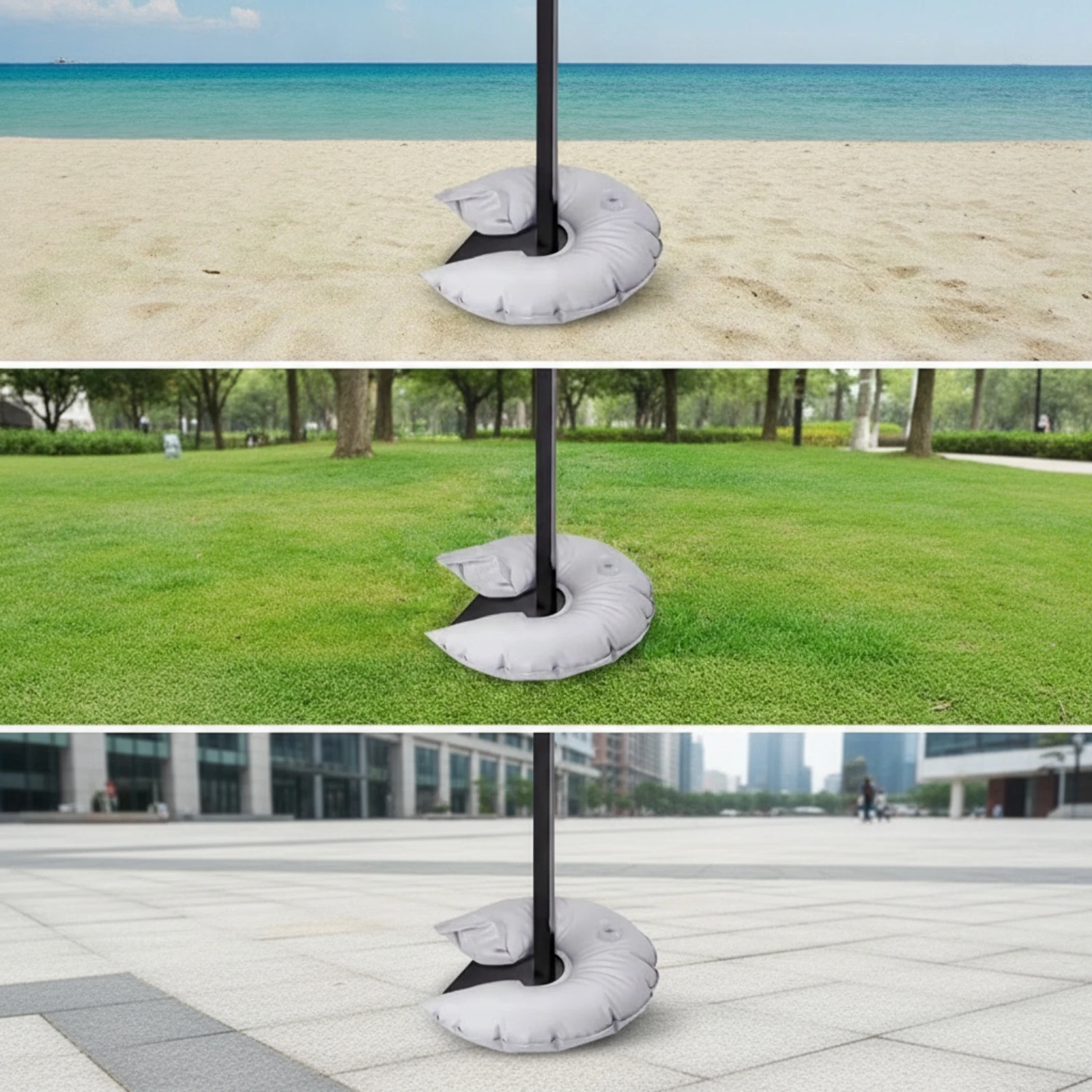 Patio Umbrella Water Bladder Portable Umbrella Water Bag Outdoor Stabilizer Gray