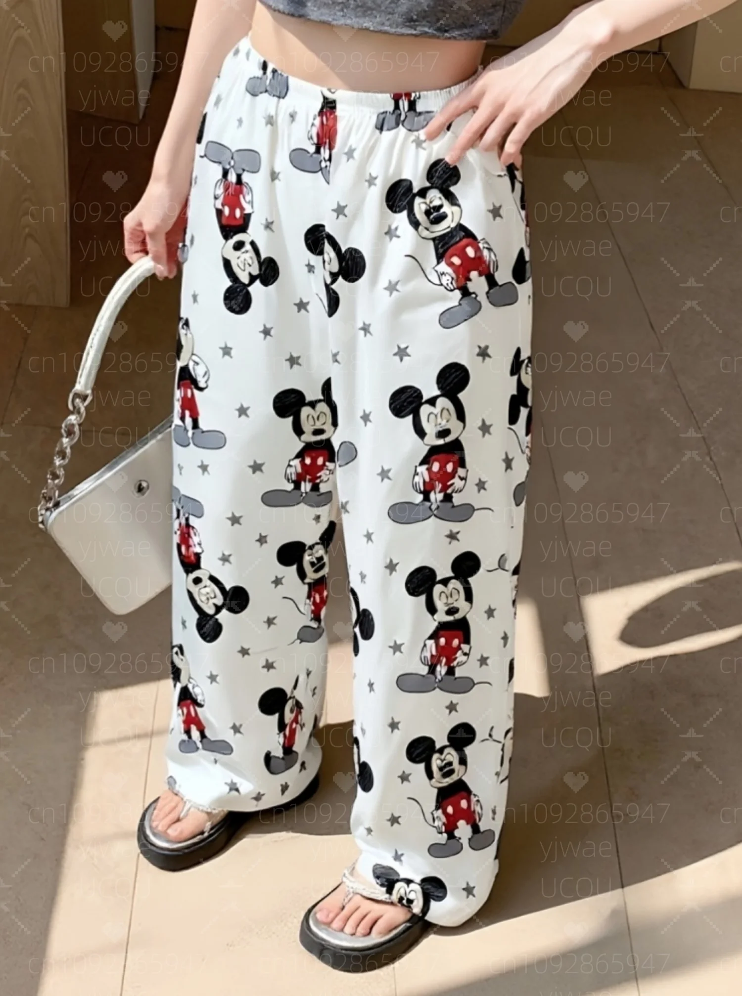2025 여성용 미키 마우스 파자마 바지 가을 겨울 파자마 바지 캐주얼 데일리 롱 팬츠 남녀 공용 파자마 바지