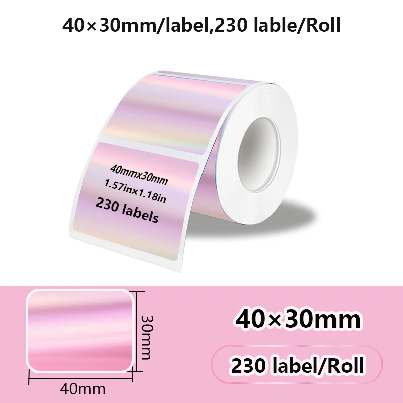 50x50 Neuer Thermo-Etikettendrucker Aufkleber Selbstklebender Farblaser-Thermopapieranzug für Phomemo M110 M200 M120 E210 Etikettendrucker