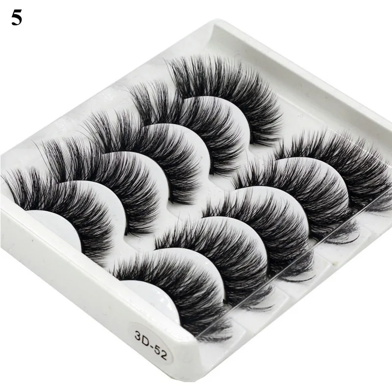 5 Paar transparente Flügelwimpern aus Kunstnerz, flauschige falsche Wimpern, koreanische natürliche Wimpern, Make-up-Wimpernstränge – Detail 15