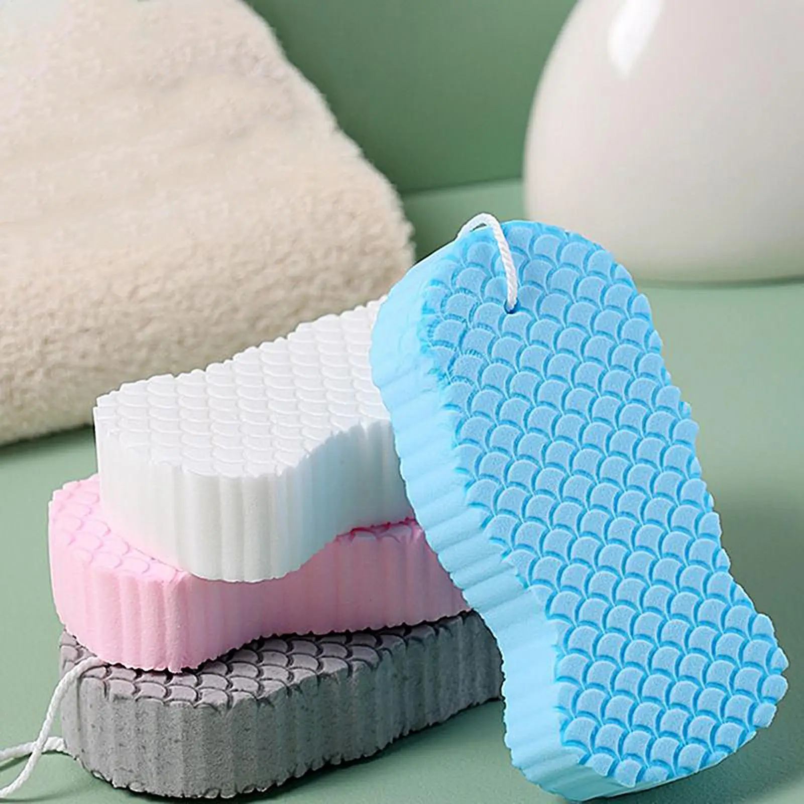 Soft Body Bath Sponge, Painless Exfoliating Design For Men Women Boys Girls, For Full Body Cleansing In Daily Bathroom