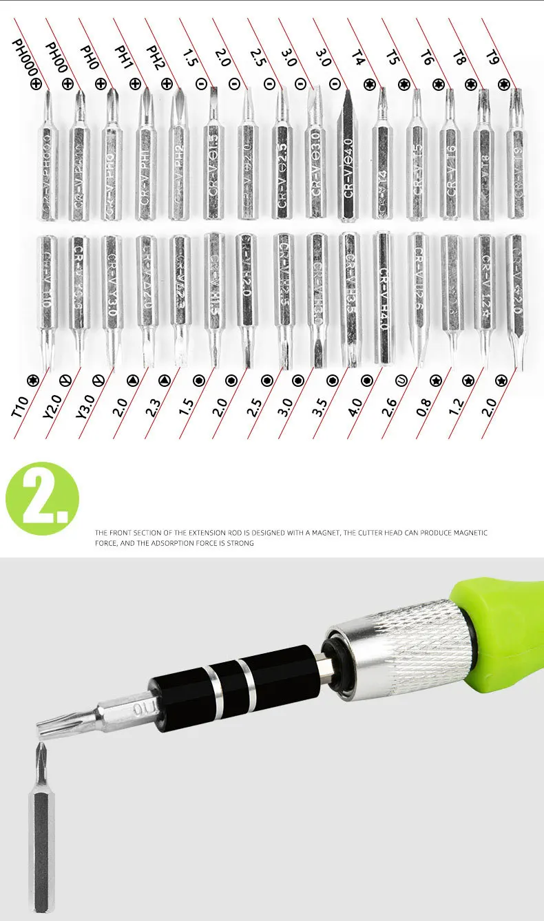 NEW 2024 Tool Repair 32 In 1 Screwdriver Set Precision Mini Magnetic Screwdriver Bits Kit Maintenance Screwdriver Repair Device