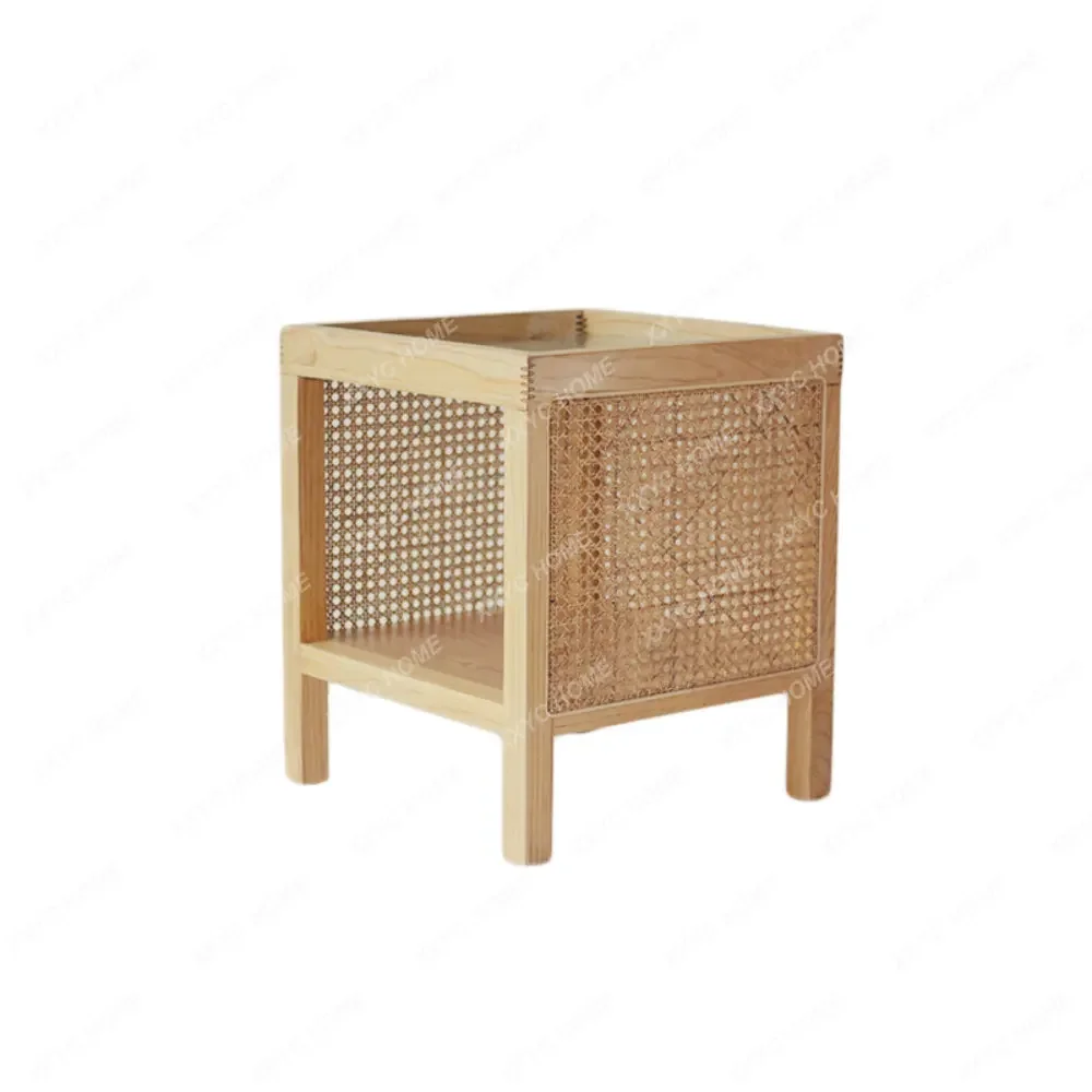 Original Design Nordic Style Rattan Tea Table Cat Nest People Cat Sharing Changhong Glass Bedside Table