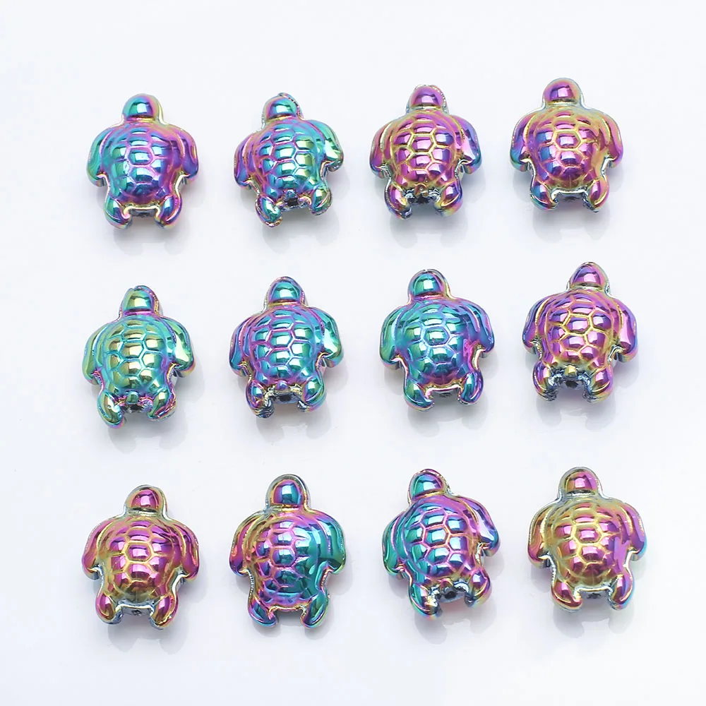 20 Pcs 14X18MM Crystal Sea Turtle Pendants Faceted Glass Loose Beads For DIY Jewelry Making Earings Necklace Supplier Bracelets