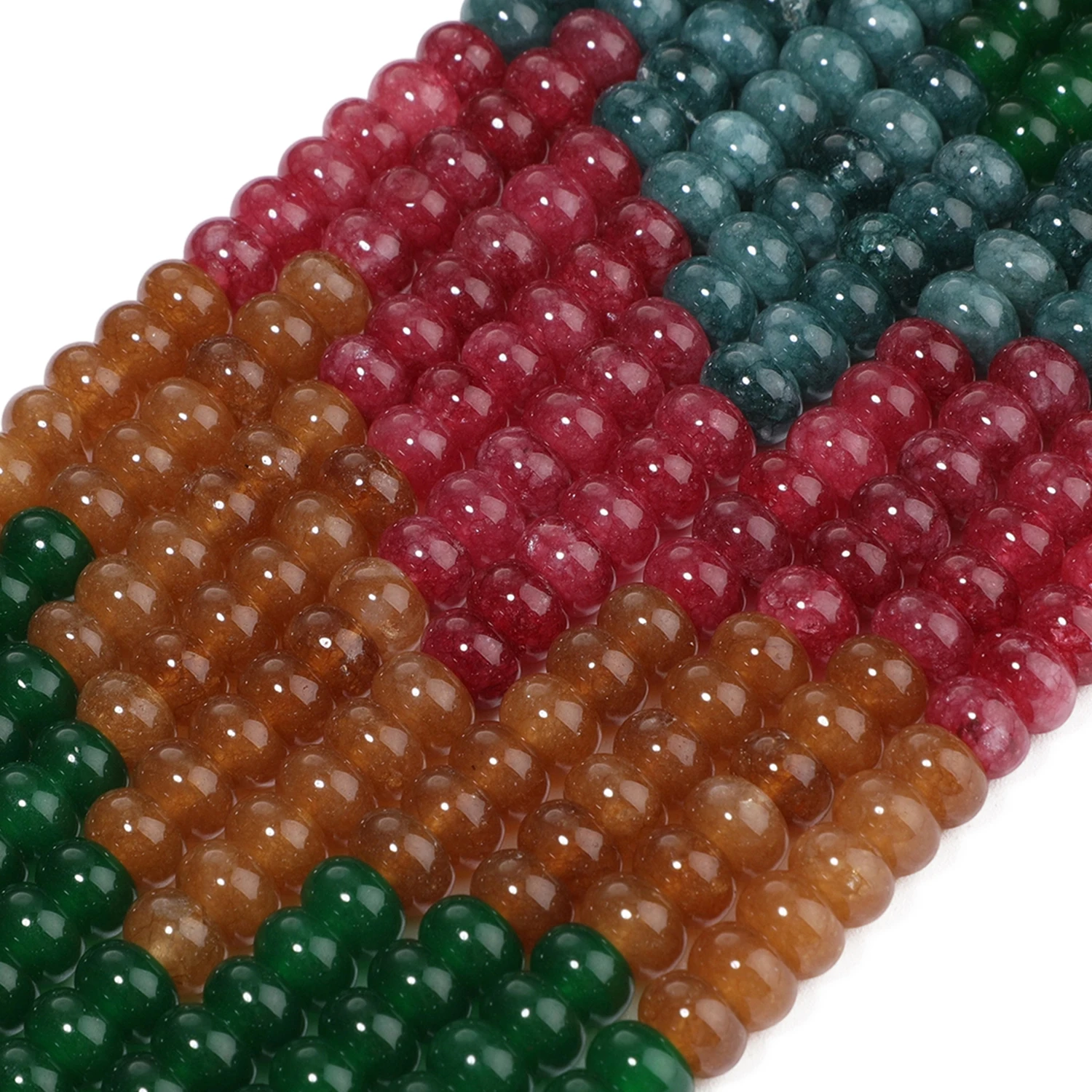 Wholesale 8x5mm Abacus Shape Beads Colorul Tourmaline Stone Beads For Jewelry Making Diy Bracelet Beading Accessories