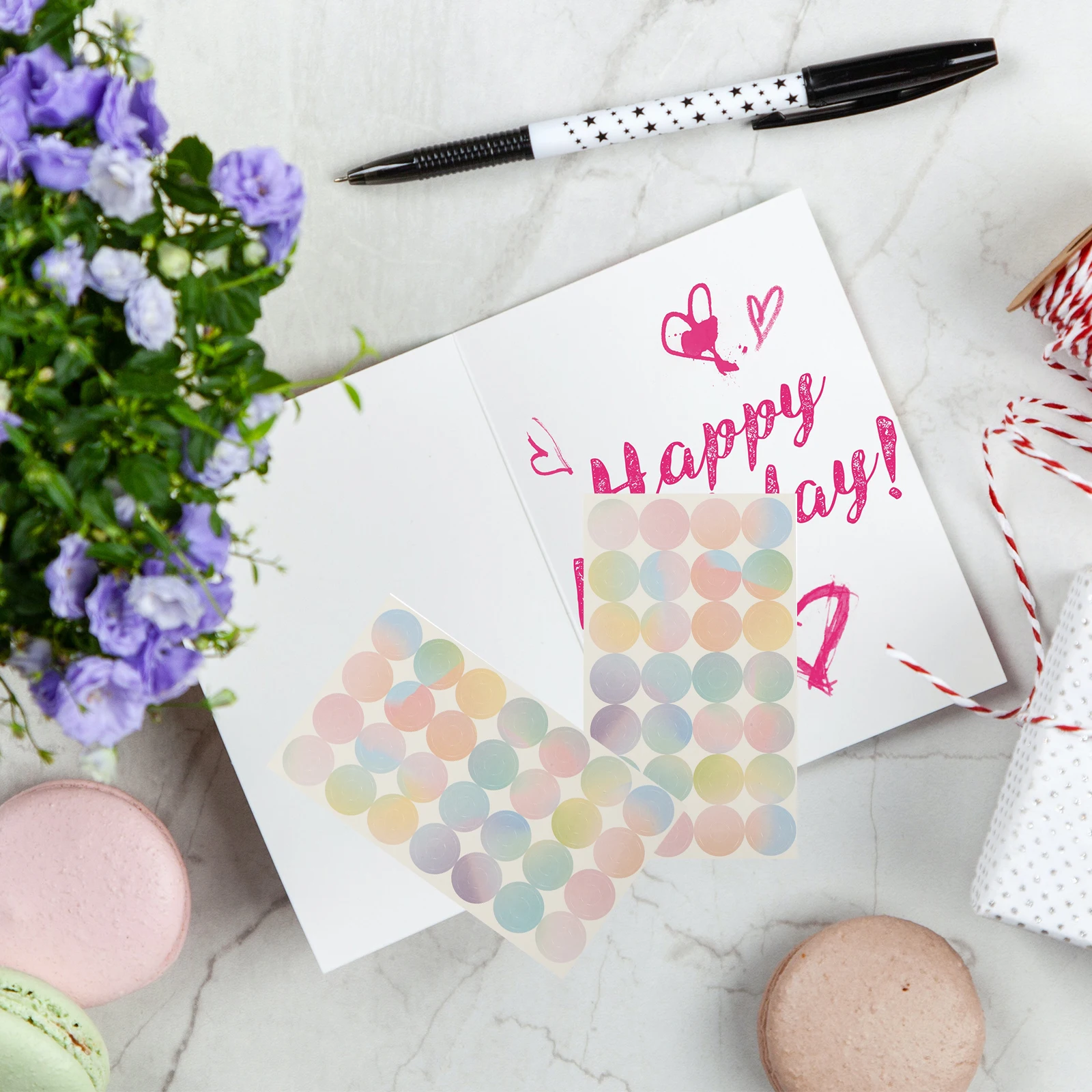 16 Sheets Protective Sticker Label Reinforcement Rings Paper Binder Stickers Page Circles