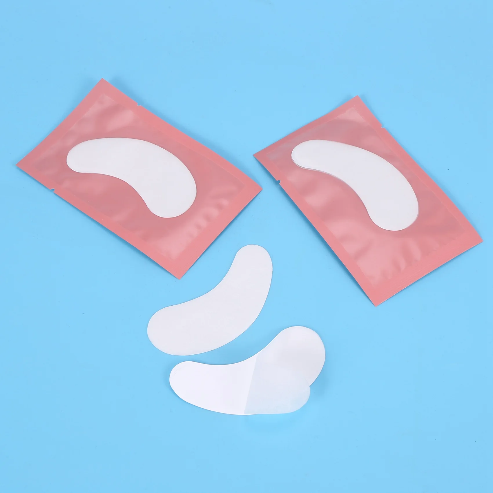 50 pares de almohadillas de Gel para protección ocular, parche de pelusa, extensión de pestañas individuales, máscara para ojos
