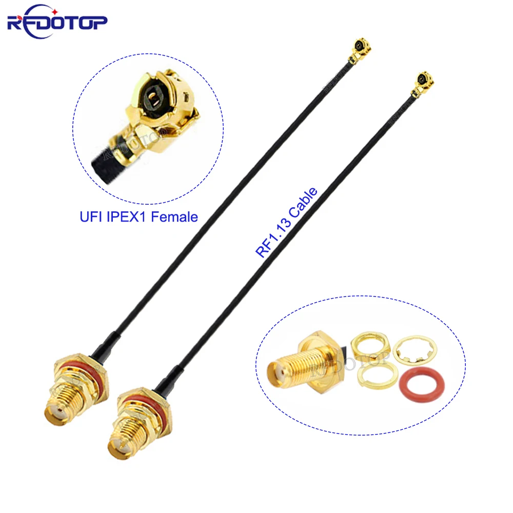

10Pcs/Lot RF1.13 Cable U.FI 1 Female to Waterproof SMA Female 3g 4g WIFI Antenna RF Coaxial Cable Pigtail Extension Jumper