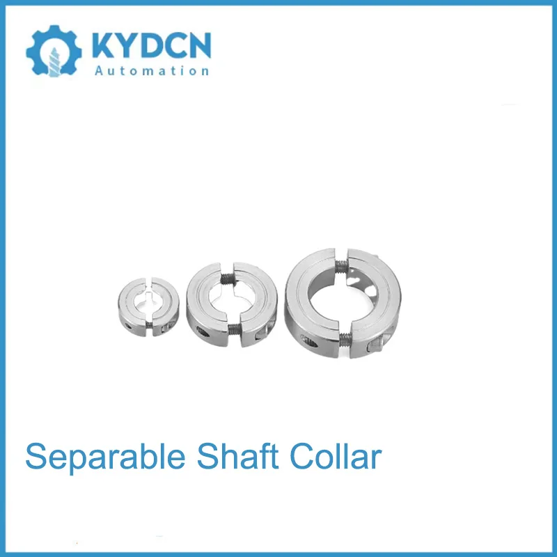 304 Stainless Steel 45# Steel Aluminum Separable Shaft Collar Clamping Ring Linear Shaft Positioning Stopper Locking Ring for Be