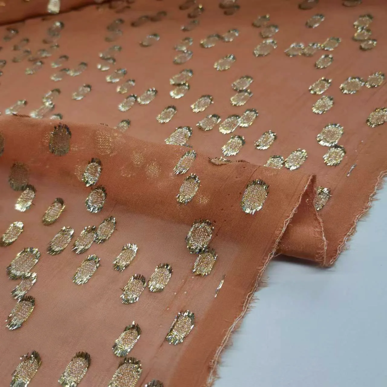 Silk Brocade Shimmer Metallic Jacquard Shiny Saree Scarf Fabric DIY Sewing Material