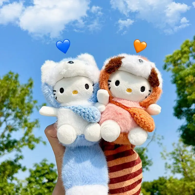 Kawaii Sanrio Hello Kittye Plush Keychain Pendant Anime Cartoon Women's Backpack Accessories Desktop Ornament Festival Gift
