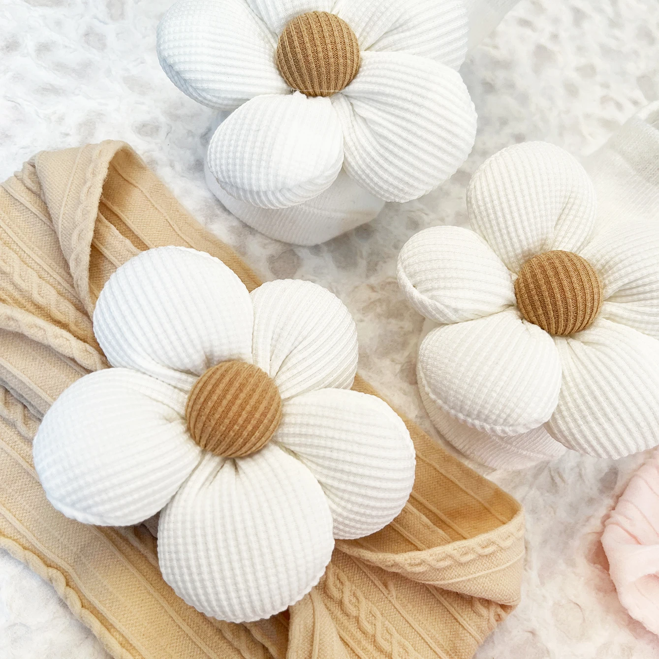 Diadema con flores para bebé, 2 piezas, calcetines de piezas