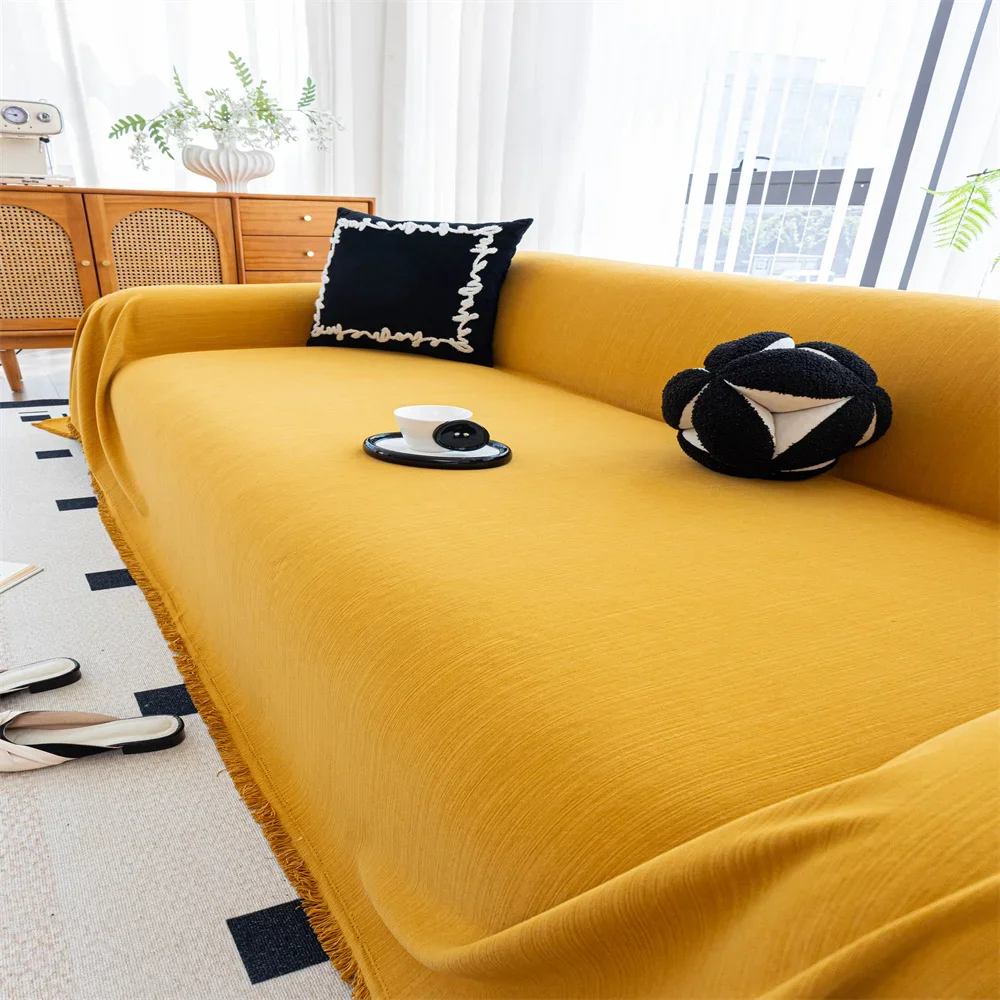 Retro French Style Light Luxury Universal Sofa Cover Non-Slip All-Season High-Quality Fabric Slipcover Anti-Cat for Home Decor