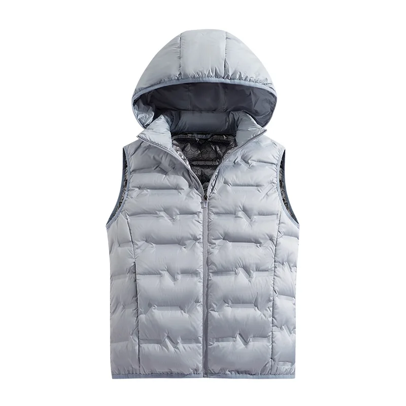 Minsu High-Quality Down Vest for Men 2025 New Autumn and Winter Couple Hooded Glossy Thickened Down Jacket