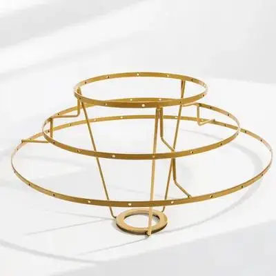 3-Layer Metal Ring Lampshade Frame Support High Temperature Paint Coating Rust Proof Wire Lamp Shade Ring Fit for DIY Wall Desk