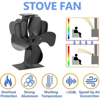 Fireplace Fan 4 Blades Heat Powered Stove Fan For Wood/Log Burner/Fireplace Fan Efficiently Circulates Warm Air