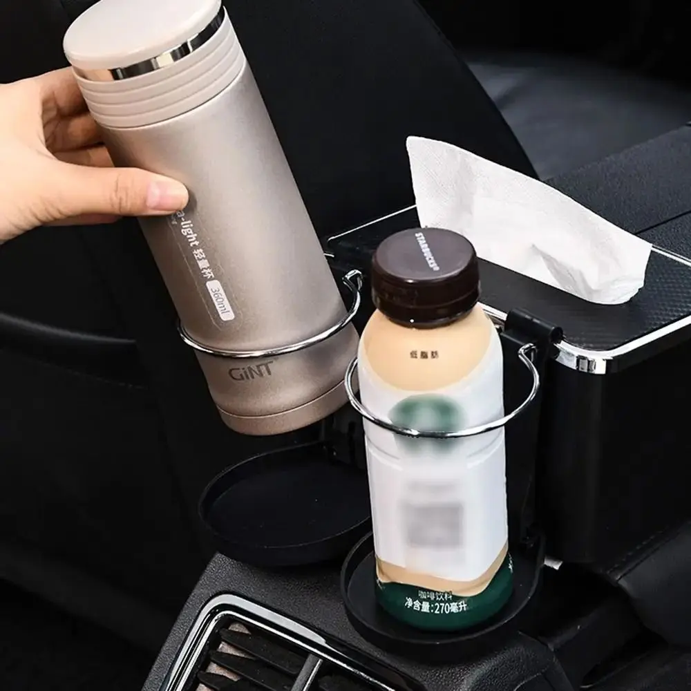 Wear Resistant Car Armrest Holder Easy to Install One-click Opening Car Armrest Storage Box with Cup Holder