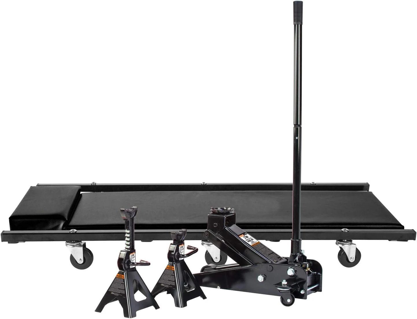 G-4630JSCB 3 Ton Heavy Duty Floor Jack/Jack Stands and Creeper Combo - Great for Service Garage Home Uses - Black