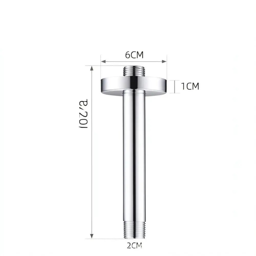 Round Ceiling Shower Arm Stainless Steel Chrome Rainfall Extension Pipe Modern Bathroom Fixture Showering Part