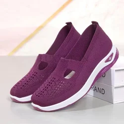 Women Flat Shoes 2024 Summer New Women Fashion Comfortable Soft Sole Breathable Hollow Casual Mesh Sports Shoes