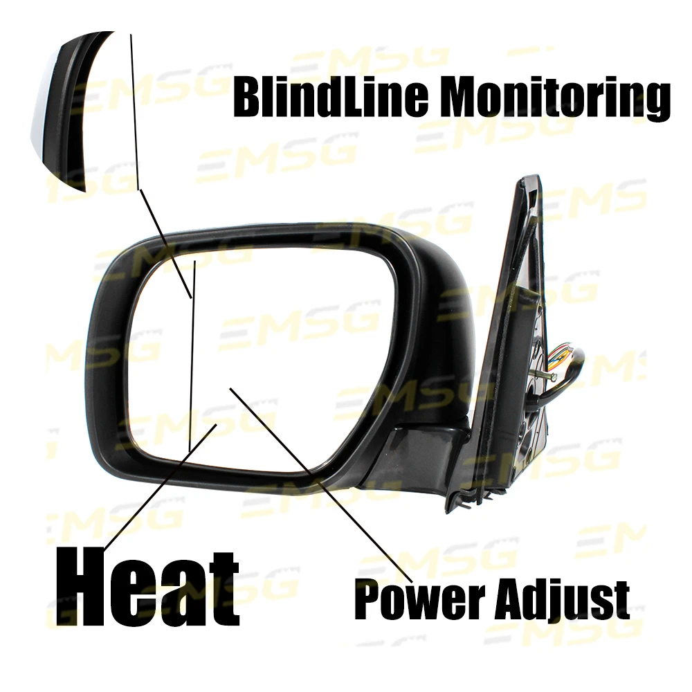 10PIN Chrome Rearview Mirror Assembly For Mitsubishi Pajero Montero 2006-2013 2014 2015 2016 2017-2021 Car Accessories 7632A656