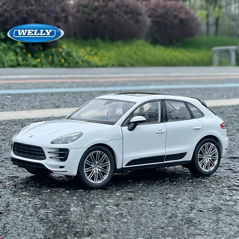 WELLY 1:24 Porsche Macan Turbo SUV Alloy Car Model Diecast Metal Vehicles Car Model High Simulation Collection Children Toy Gift