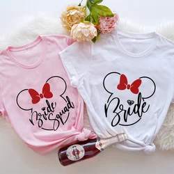 Bride Squad Tops Team Bride T-shirts Bridesmaid Tshirts Bachelorette Party Tee Shirt Bridal Shower Wedding Party EVJF T-shirts