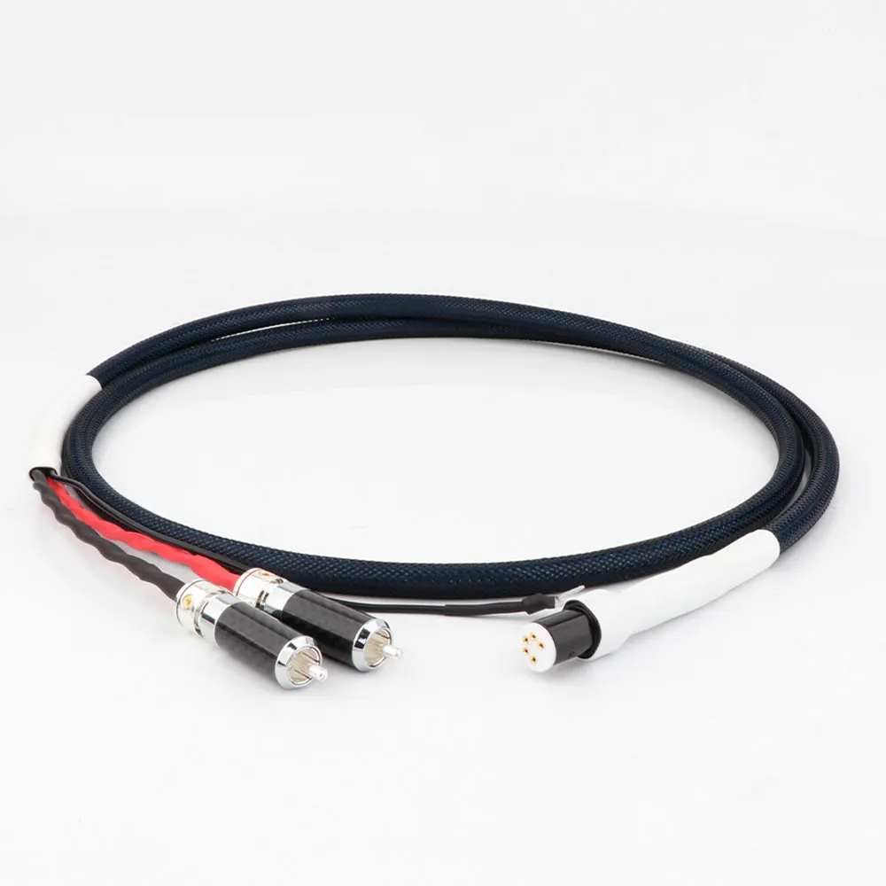 Silver-Plate Cable Cardas 5 Pin DIN to 2RCA Phono Turntables Analog Cable LP Tonarm Cable Turntables Wire Signla Cables