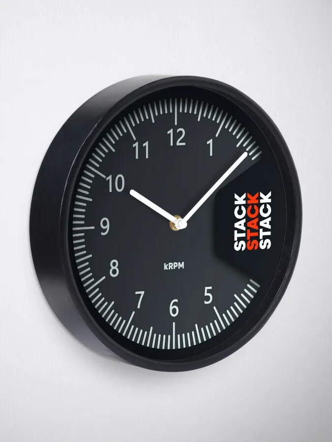 STACK Tachometer Clock Modern Simple and Wall Hung Clock for Study Bedroom Living Room Bathroom