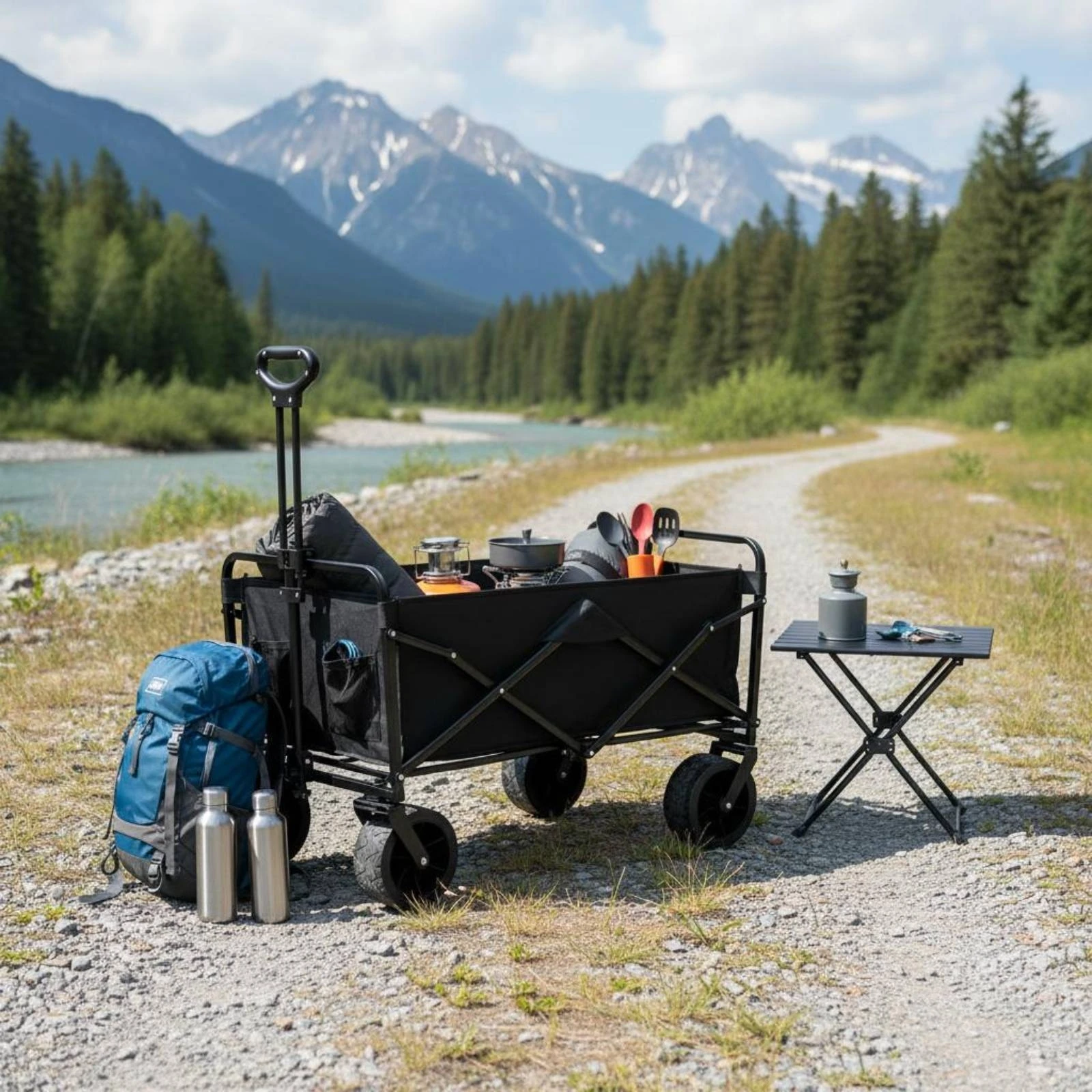 折りたたみ式キャンプワゴン スチールフレーム 折りたたみ式ワ - Jinli Outdoor Camping のレビューと価格