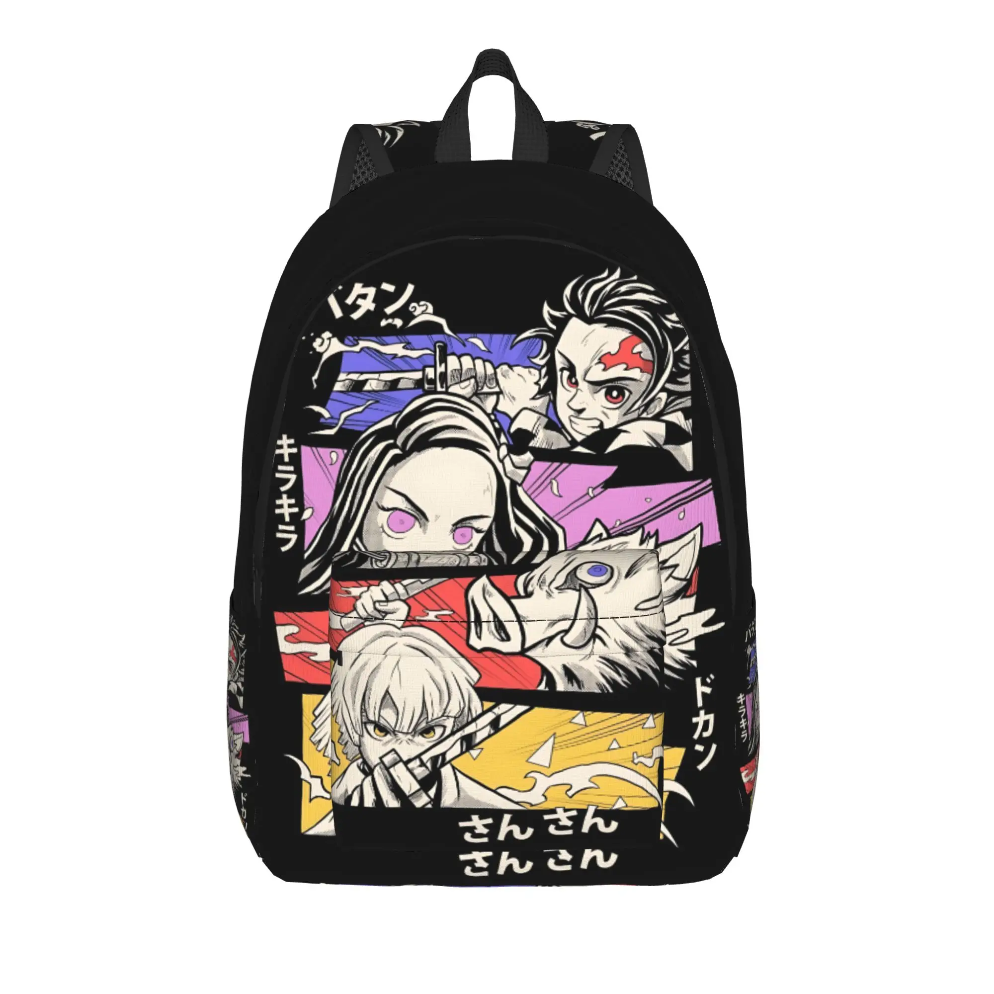 Fashion Demon Slayer Backpack shounen manga Mochilas Dual-Use Camping Sturdy Shoulder Rucksack