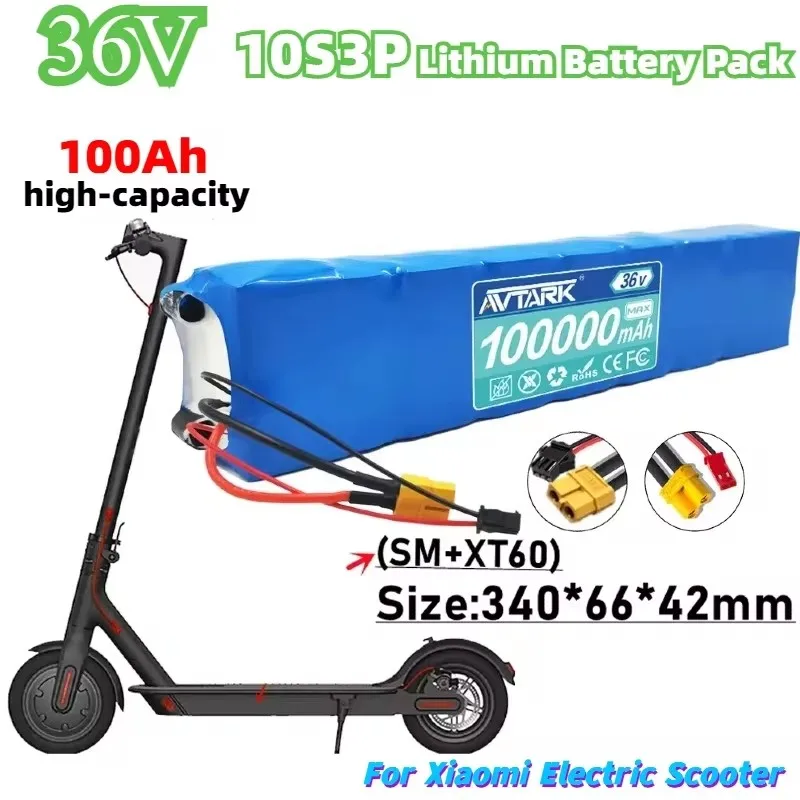 

10S3P 36V 100000mAh 36v аккумуляторные батареи электрических скутеров Pack 18650 литиевый M365 электрический скутер 36v аккумулятор скутер