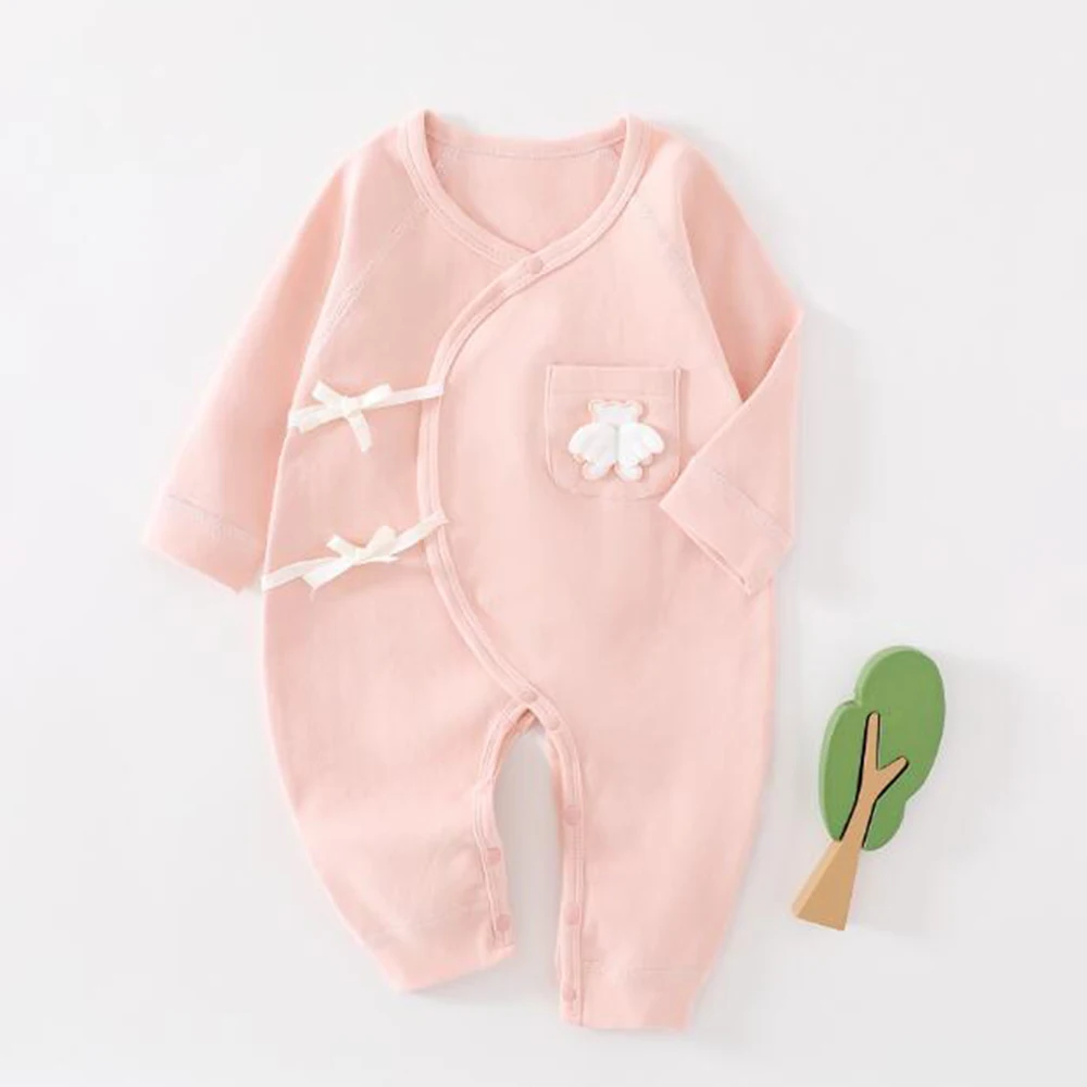 Ropa Unisex para recién nacido, Pelele de algodón de manga larga, sólido, Navidad, 0 a 6 meses