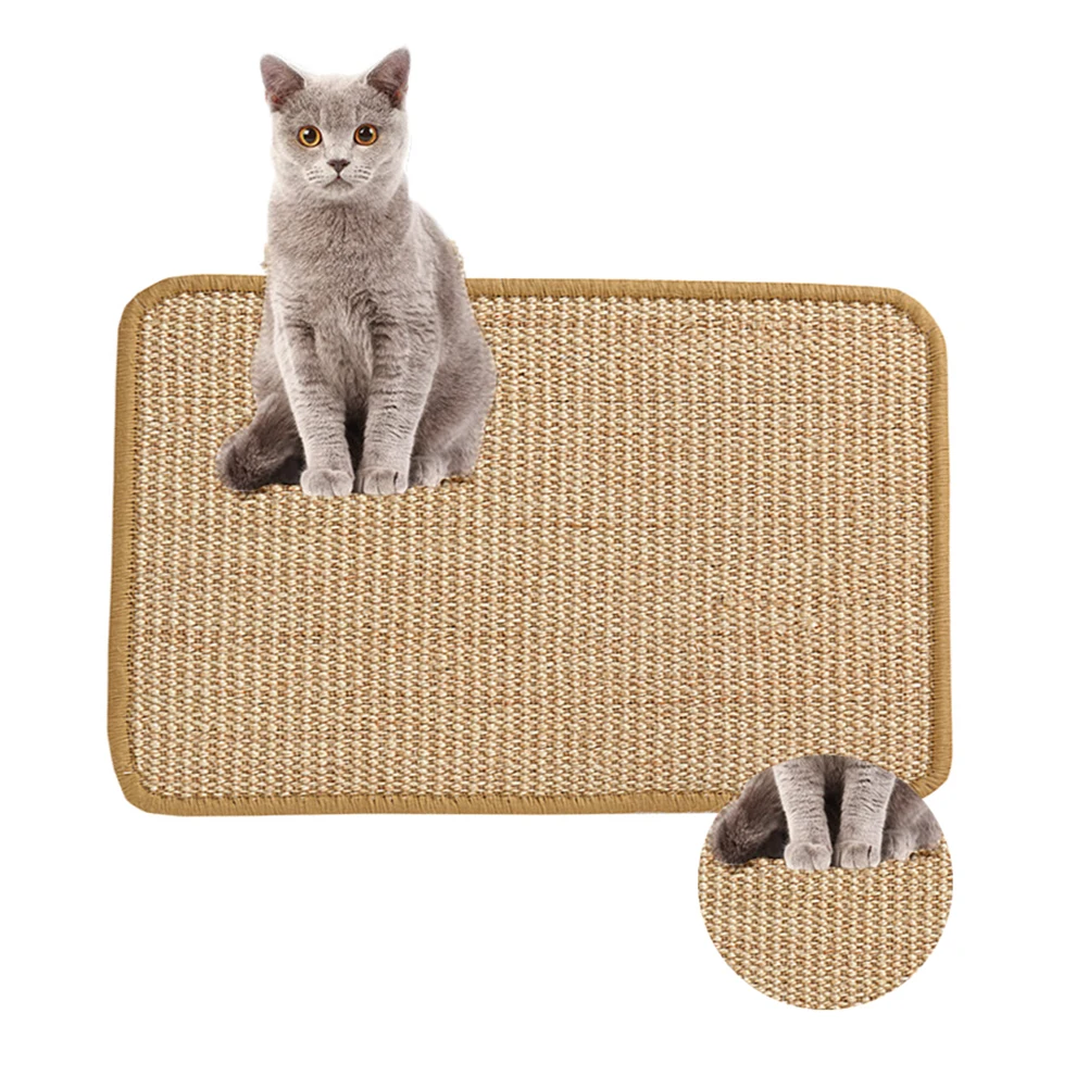 

40 X60cm Cat Scratching Mat Quality Scratcher Cats Play Mats Crawl Wooden Sisal