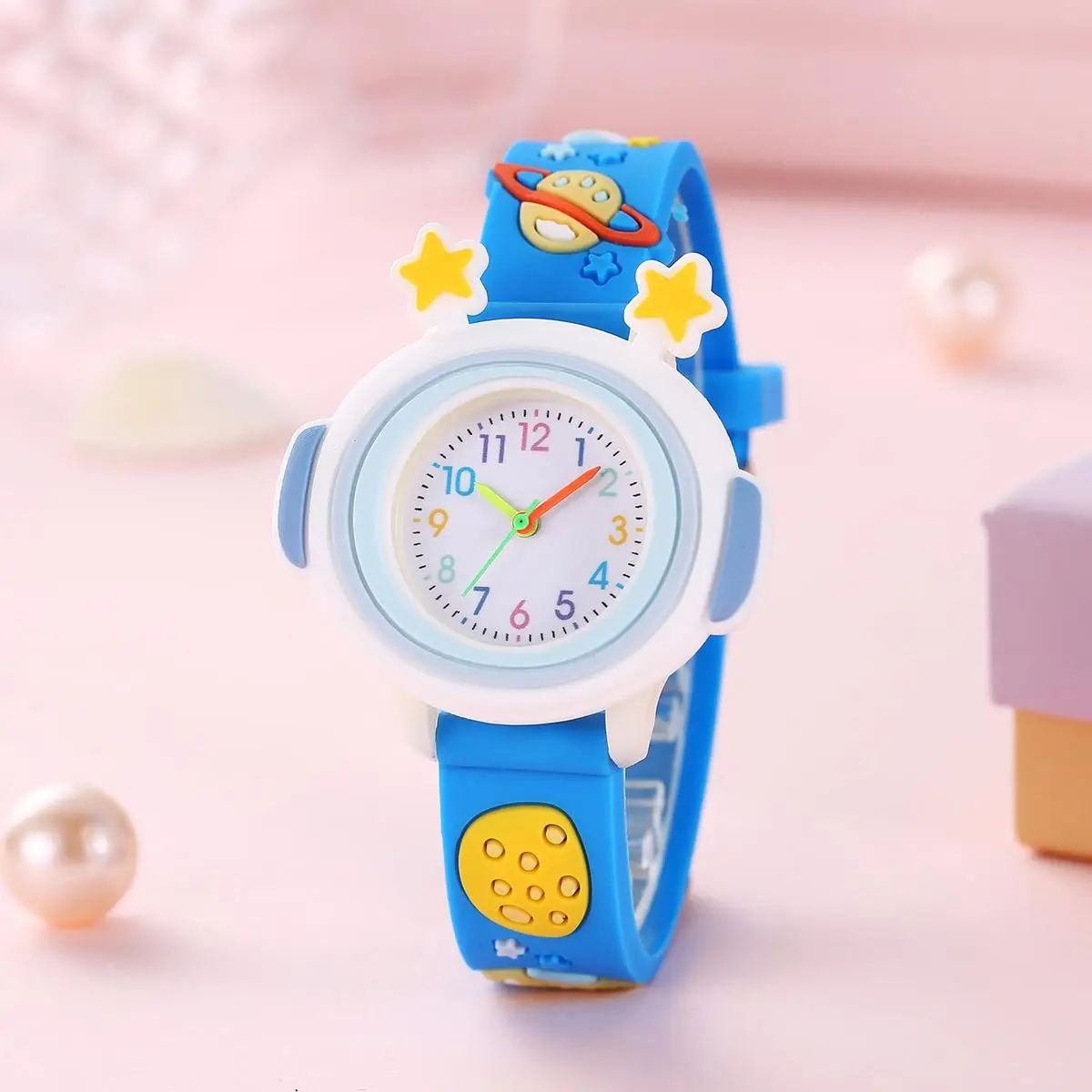 New Children\'s Cartoon 12 Digital Star Astronaut 3D Planet Watch