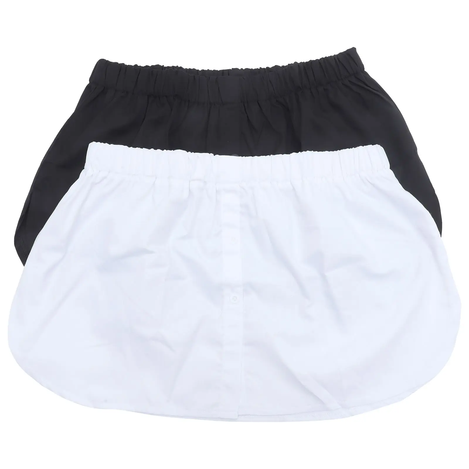 

2Pcs Fake Sweatshirt Skirt Extender Women Acetate Detachable Half Length Layering Shirt Extenders Daily Casual